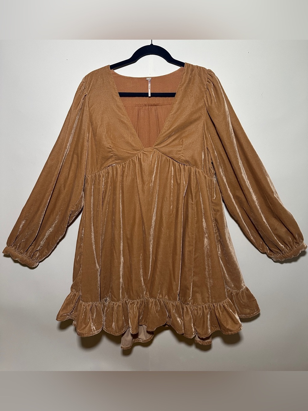 Free People Estella Velvet V-Neck Mini Dress